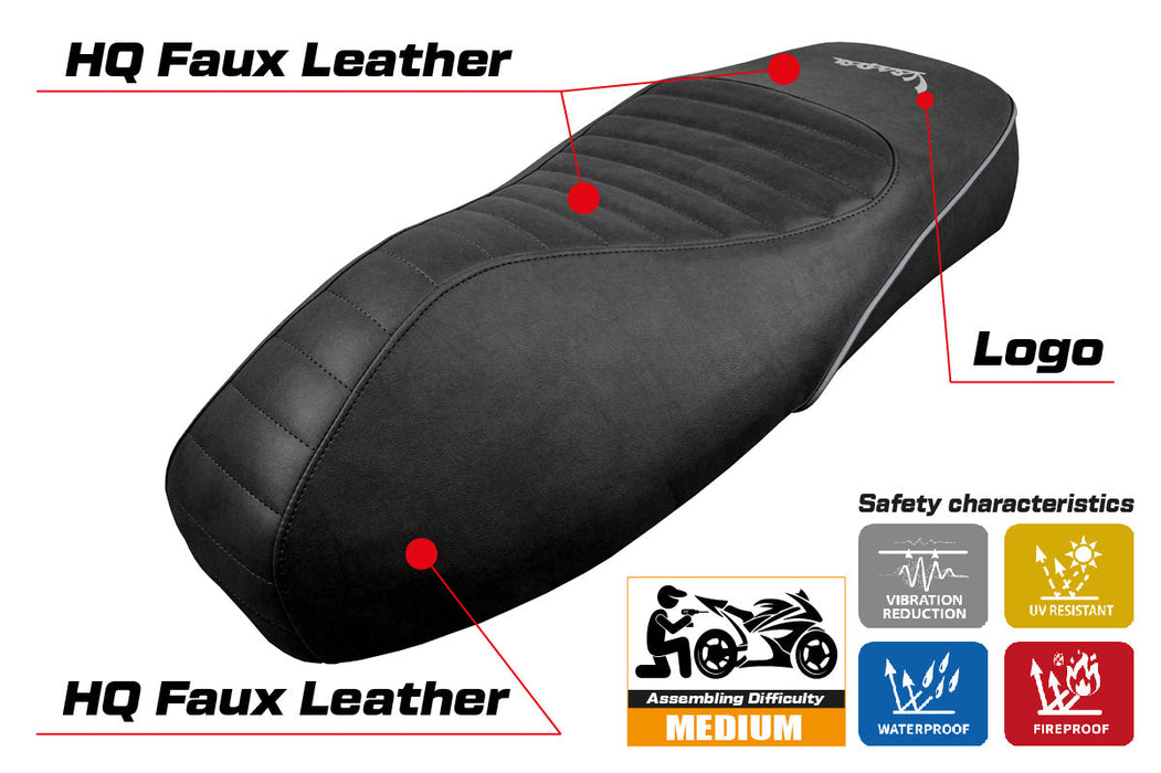Vespa GTS 125 150 300 2009-2024 Seat Cover Tappezzeria Italia in Grey