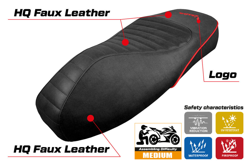 Vespa GTS 125 150 300 2009-2024 Seat Cover Tappezzeria Italia in Red