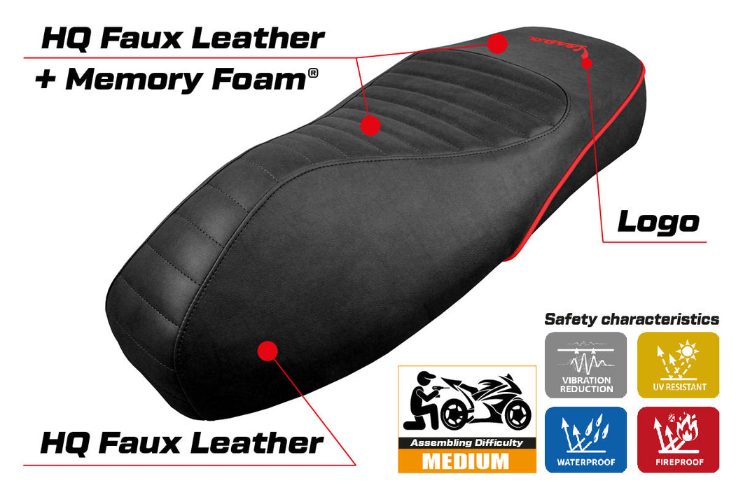 Vespa GTS 125 150 300 2009-2024 Seat Cover Tappezzeria Italia Comfort in Red