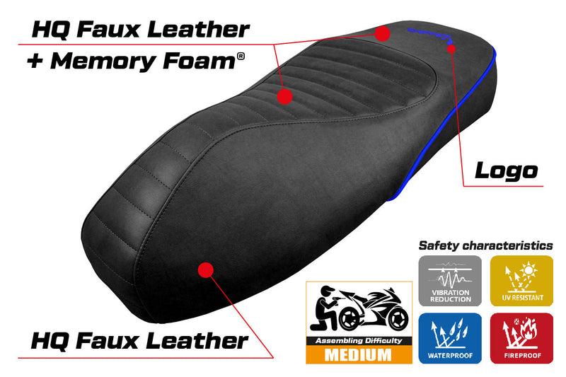 Vespa GTS 125 150 300 2009-2024 Seat Cover Tappezzeria Italia Comfort in Blue