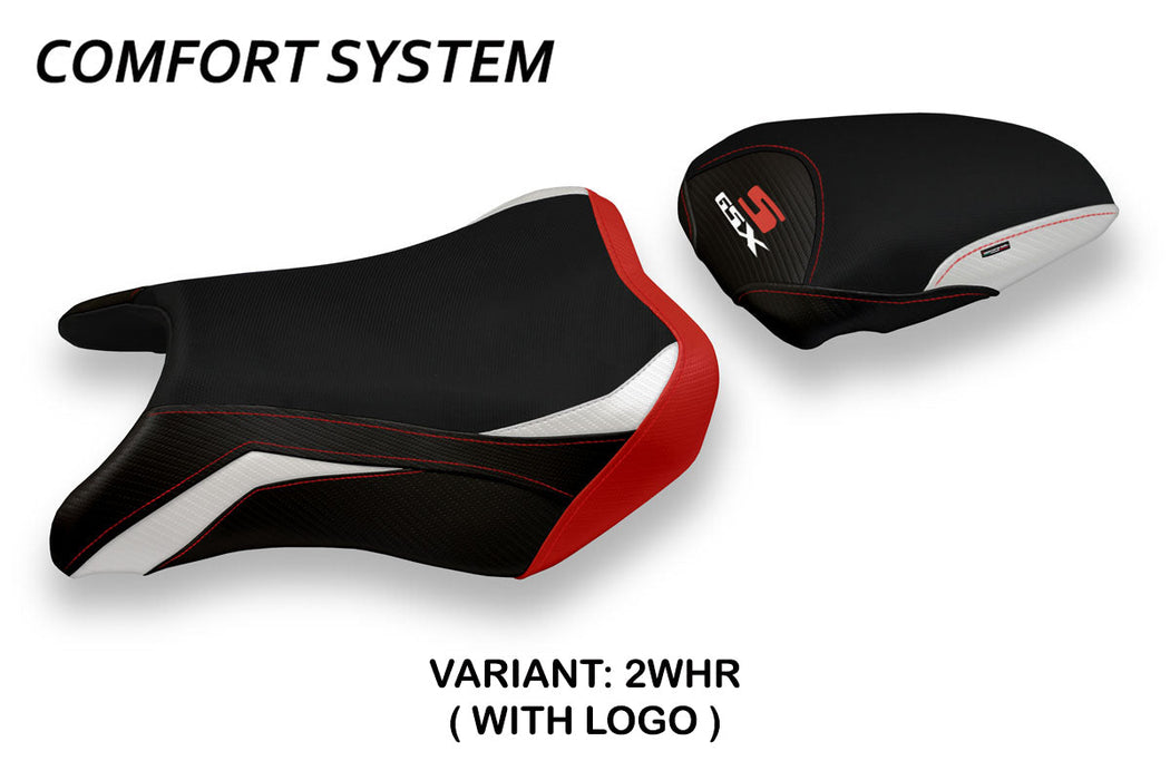 Suzuki GSXS 750 2017-2021 Seat Cover Tappezzeria Italia Comfort in White and Red