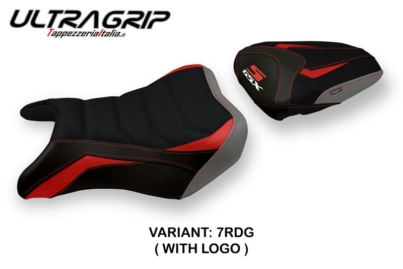 Suzuki GSXS 750 2017-2021 Seat Cover Tappezzeria Italia Ultragrip in Red and Grey