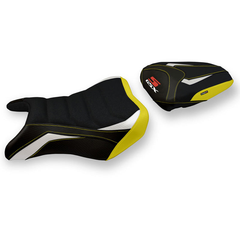 Suzuki GSXS 750 2017-2021 Seat Cover Tappezzeria Italia Ultragrip in White and Yellow