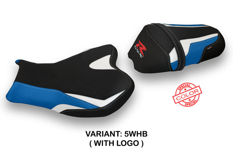 Suzuki GSXR 1000 2009-2016 Seat Cover Tappezzeria Italia in White, Blue and Black