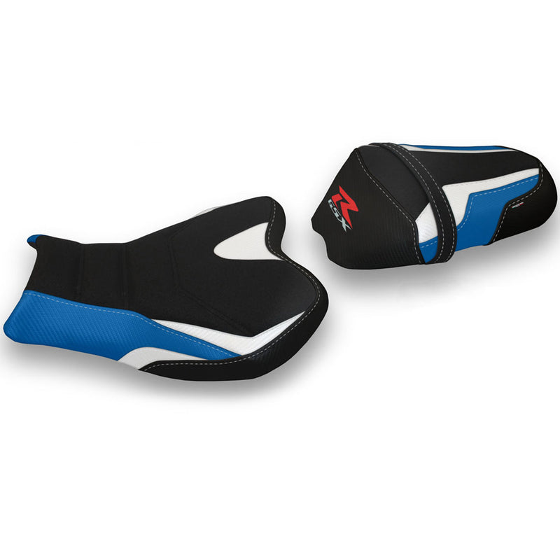 Suzuki GSXR 1000 2009-2016 Seat Cover Tappezzeria Italia Ultragrip in White and Blue