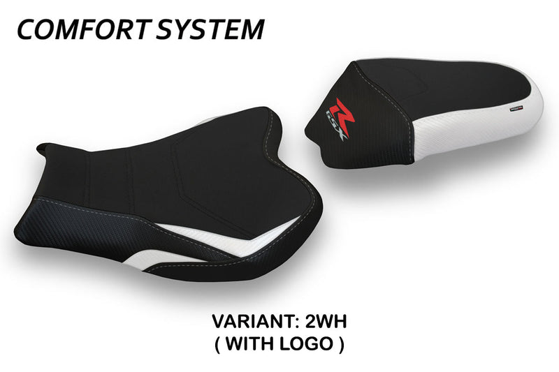 Suzuki GSXR 1000 2009-2016 Seat Cover Tappezzeria Italia Comfort in White and Black