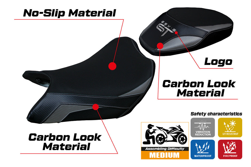 Suzuki GSXS 1000 GT 2021-2024 Seat Cover Tappezzeria Italia in Grey and Black