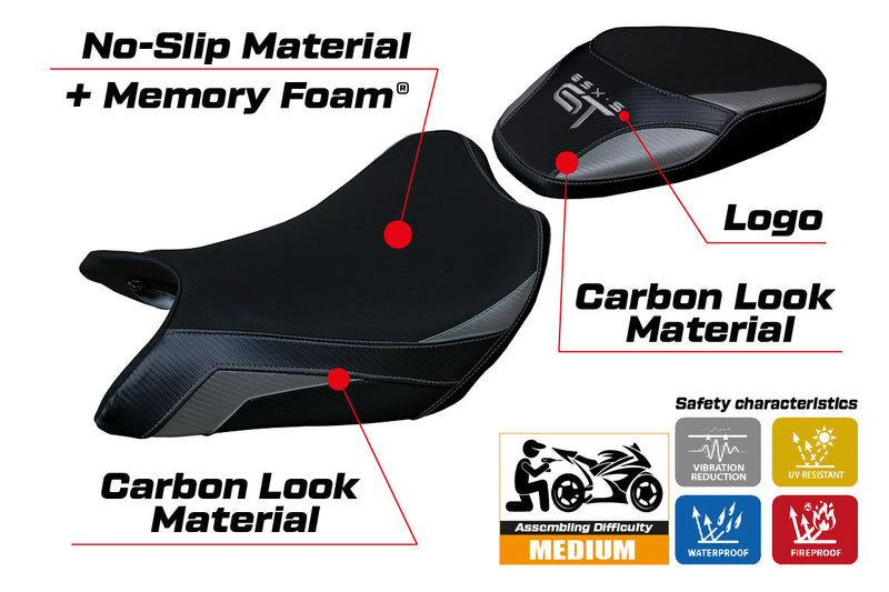 Suzuki GSXS 1000 GT 2021-2024 Seat Cover Tappezzeria Italia Comfort in Grey and Black
