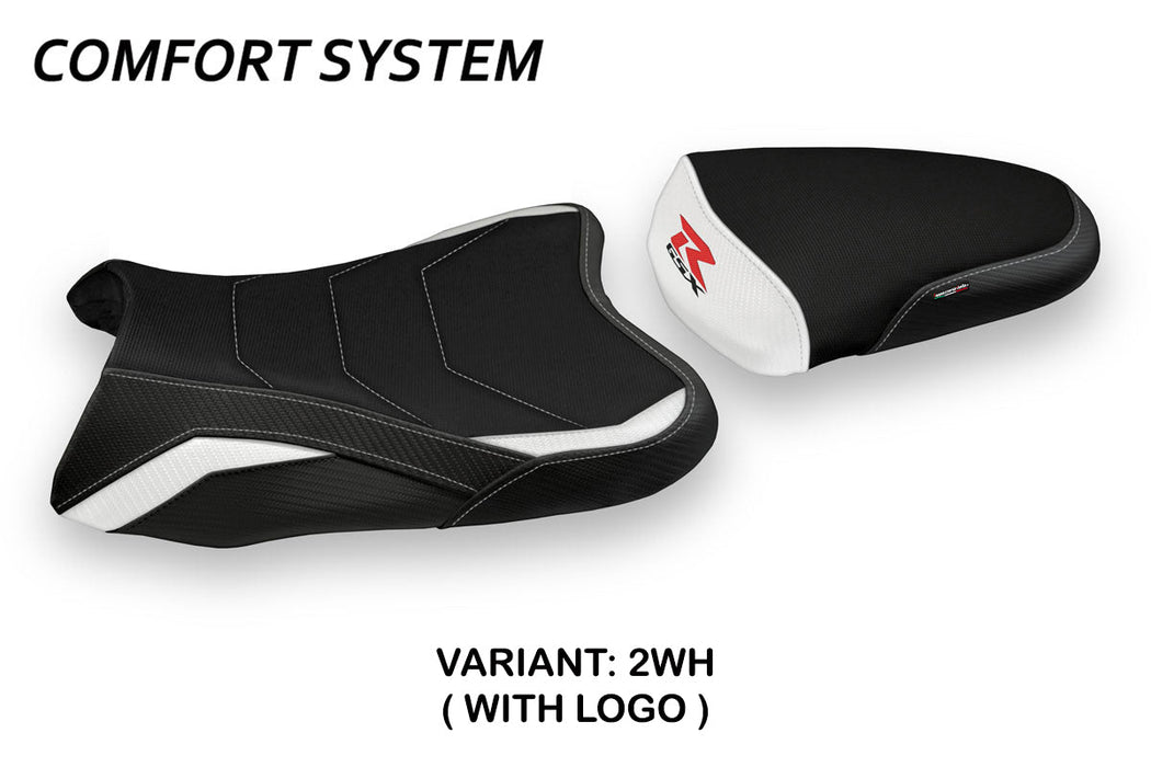 Suzuki GSXR 600 750 2006-2007 Seat Cover Tappezzeria Italia Comfort in White and Black