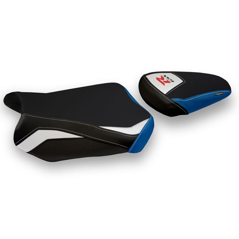 Suzuki GSXR 600 750 2011-2024 Seat Cover Tappezzeria Italia Comfort in White and Blue