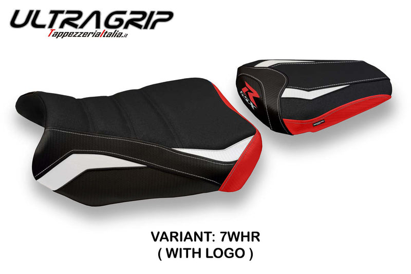 Suzuki GSXR 600 750 2011-2024 Seat Cover Tappezzeria Italia Ultragrip in White and Red