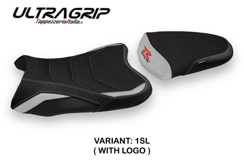 Suzuki GSXR 1000 2007-2008 Seat Cover Tappezzeria Italia Ultragrip in Silver and Black