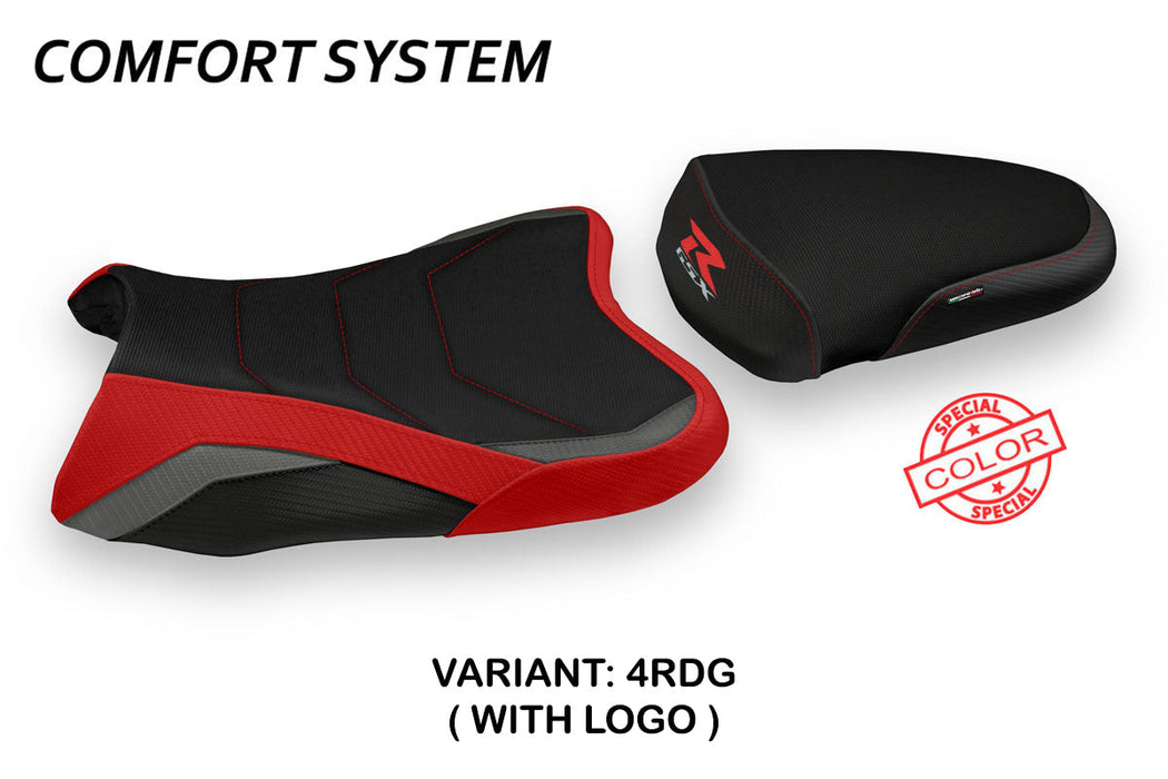 Suzuki GSXR 1000 2007-2008 Seat Cover Tappezzeria Italia in Special Comfort Red and Grey