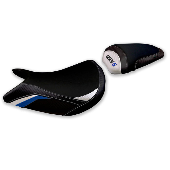 Suzuki GSXS 1000 2015-2020 Seat Cover Tappezzeria Italia Comfort in White and Blue