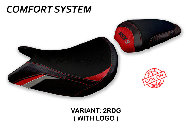 Suzuki GSXS 1000 2015-2020 Seat Cover Tappezzeria Italia Comfort in Red and Grey