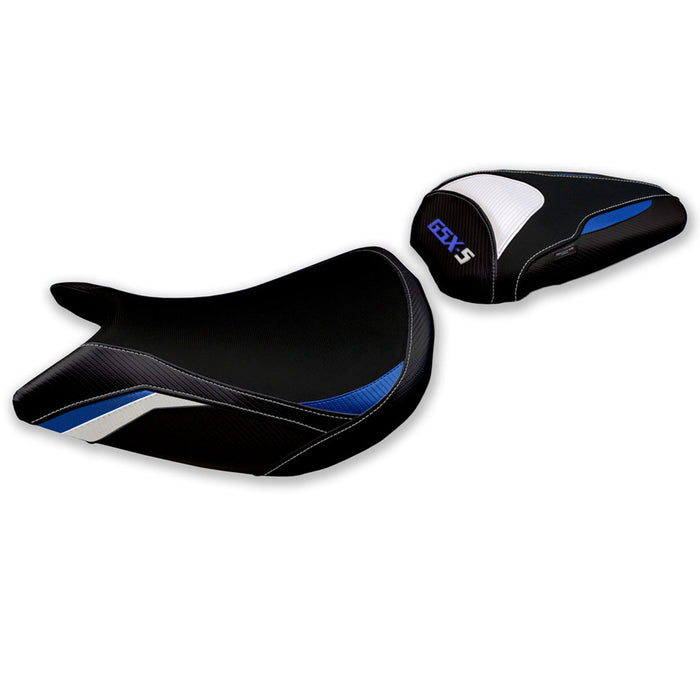 Suzuki GSXS 1000 2015-2020 Seat Cover Tappezzeria Italia in White and Blue
