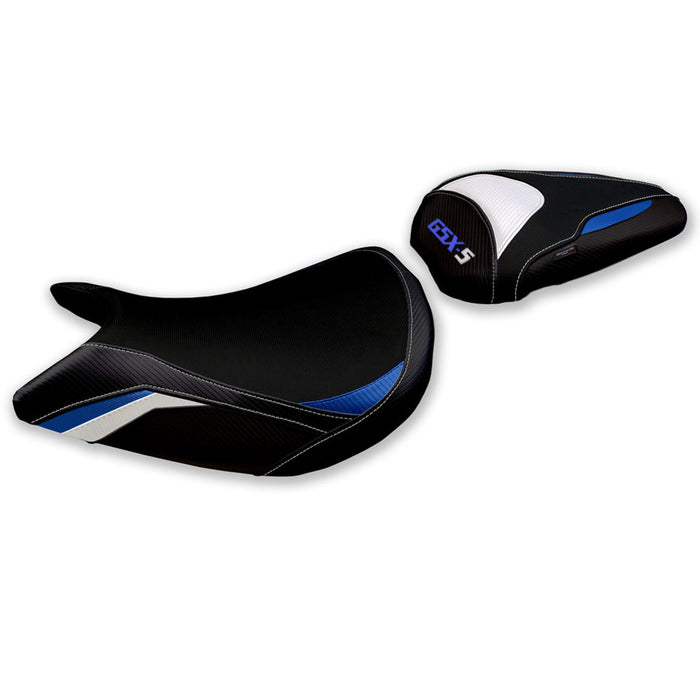 Suzuki GSXS 1000 2021-2024 Seat Cover Tappezzeria Italia in White and Blue