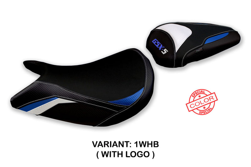 Suzuki GSXS 1000 2021-2024 Seat Cover Tappezzeria Italia in White and Blue
