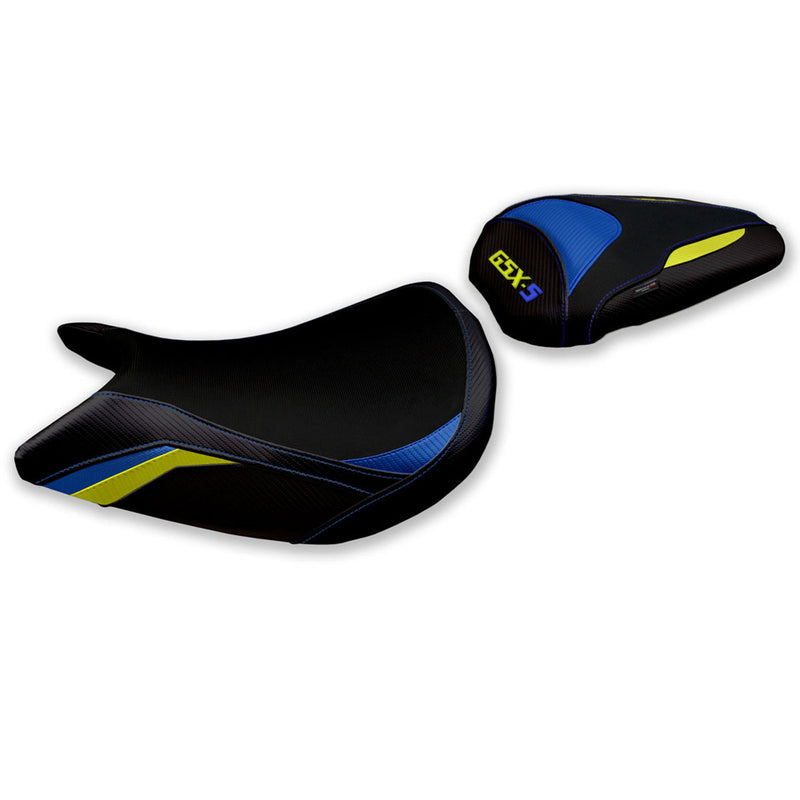 Suzuki GSXS 1000 2021-2024 Seat Cover Tappezzeria Italia in Blue and Yellow
