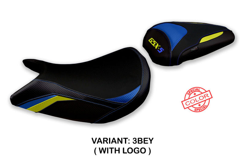 Suzuki GSXS 1000 2021-2024 Seat Cover Tappezzeria Italia in Blue and Yellow