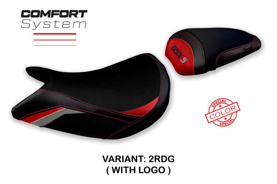 Suzuki GSXS 1000 2021-2024 Seat Cover Tappezzeria Italia Comfort in Red and Grey
