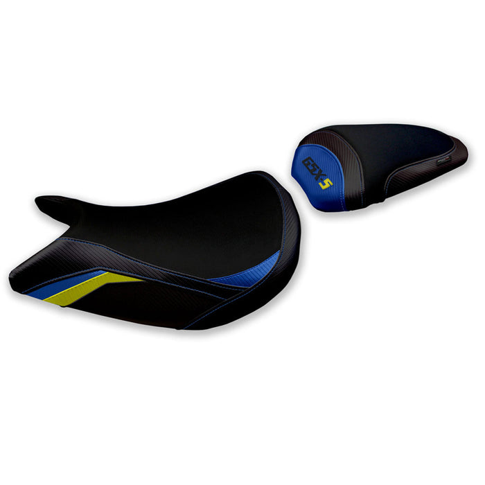 Suzuki GSXS 1000 2021-2024 Seat Cover Tappezzeria Italia Comfort in Blue and Yellow