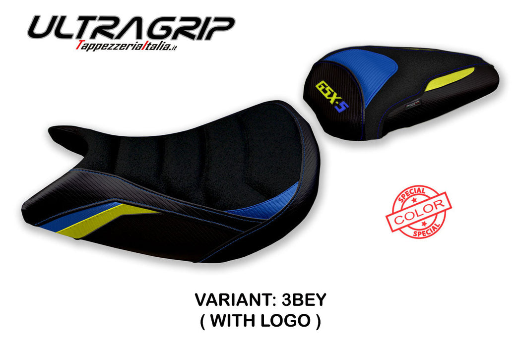 Suzuki GSXS 1000 2021-2024 Seat Cover Tappezzeria Italia Ultragrip in Blue and Yellow