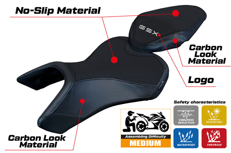 Suzuki GSX 8S-8R 2023 2024 Seat Cover Tappezzeria Italia in Black