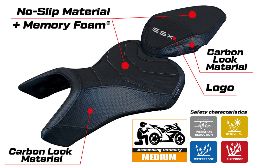 Suzuki GSX 8S-8R 2023 2024 Seat Cover Tappezzeria Italia Comfort in Black
