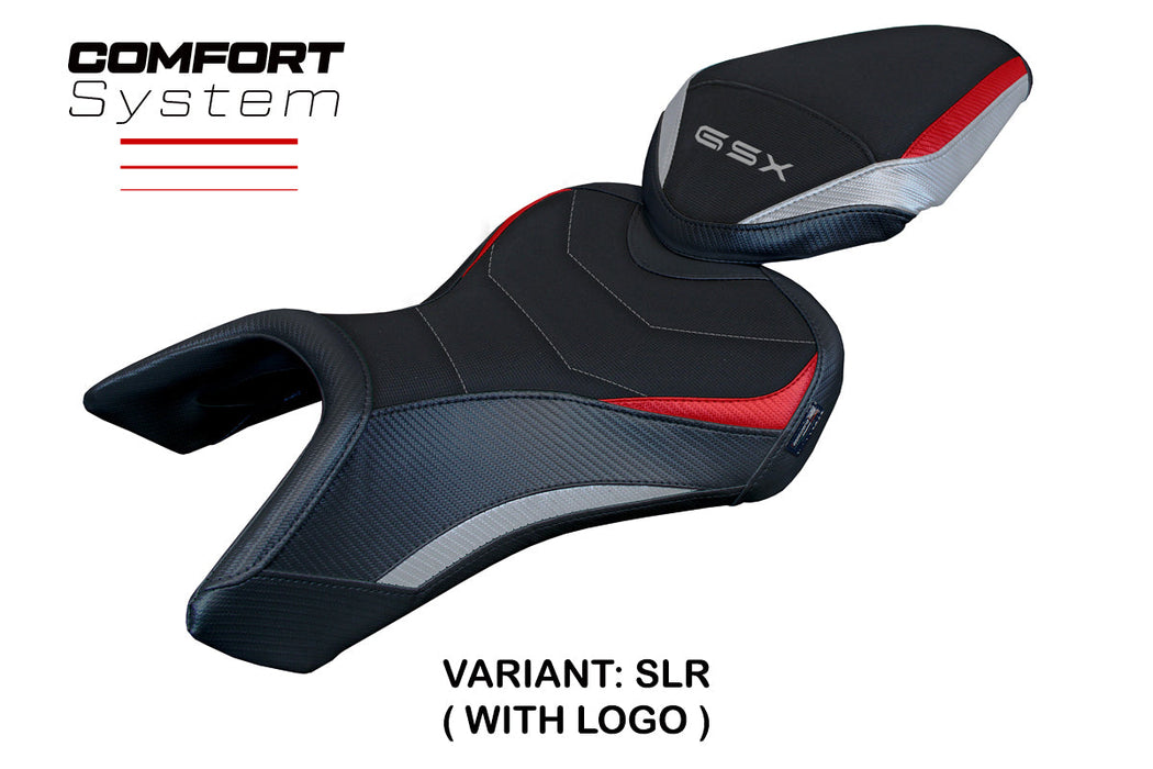 Suzuki GSX 8S-8R 2023 2024 Seat Cover Tappezzeria Italia Comfort in Silver Red and Black