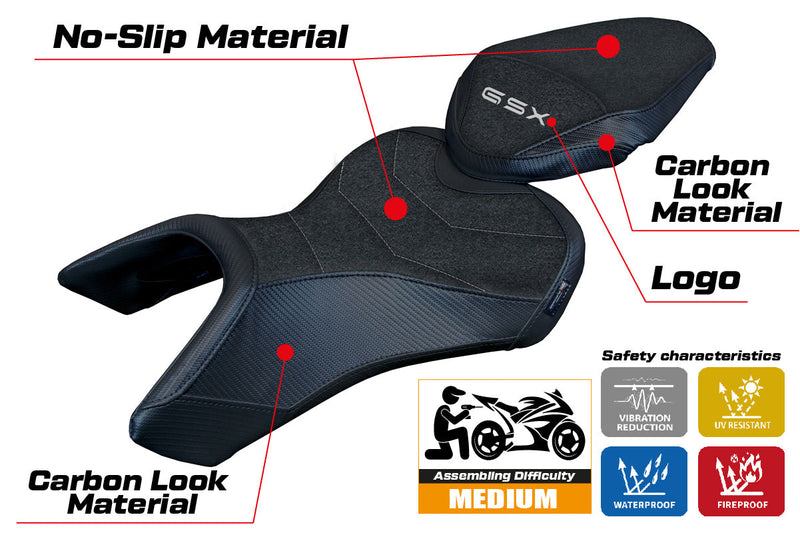 Suzuki GSX 8S-8R 2023 2024 Seat Cover Tappezzeria Italia Ultragrip in Black