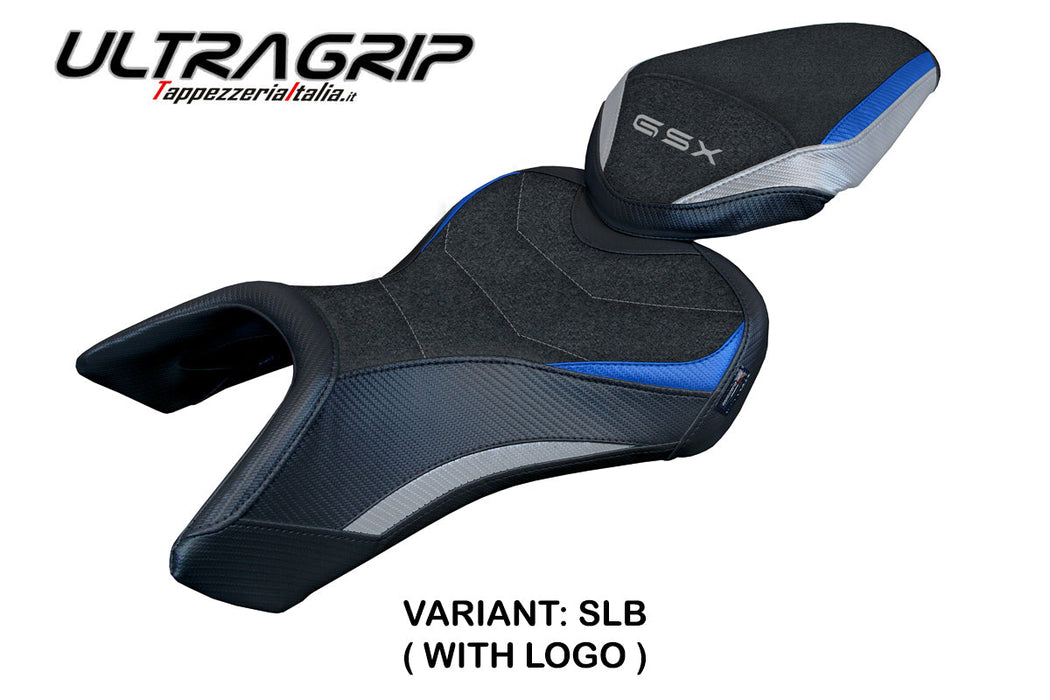 Suzuki GSX 8S-8R 2023 2024 Seat Cover Tappezzeria Italia Ultragrip in Silver Blue and Black