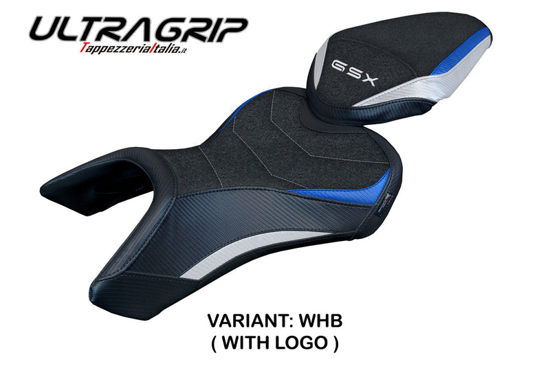 Suzuki GSX 8S-8R 2023 2024 Seat Cover Tappezzeria Italia Ultragrip in White Blue and Black