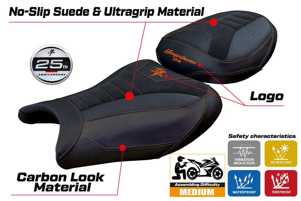 Suzuki GSX 1300 R Hayabusa 2021-2025 Seat Cover Tappezzeria Ultragrip Orange