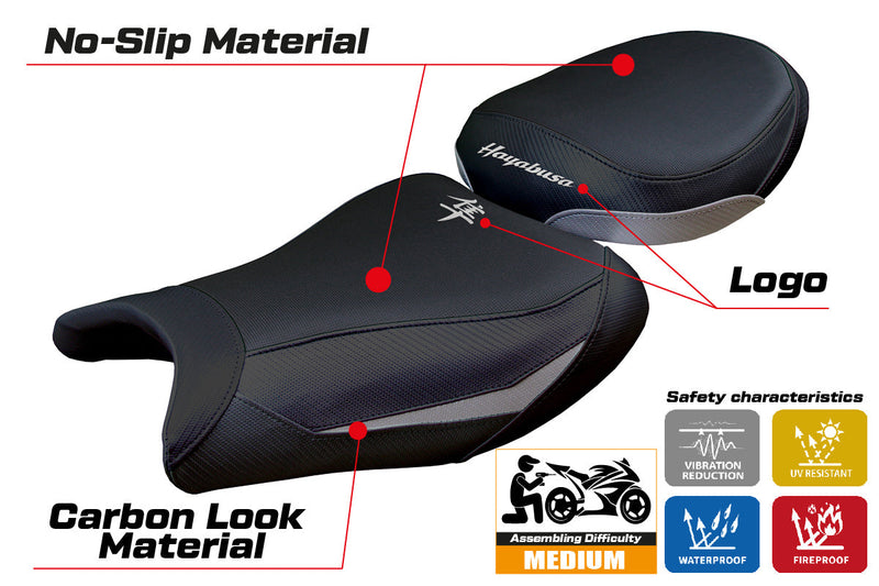 Suzuki Hayabusa 2008-2020 Seat Cover Tappezzeria Italia in Grey