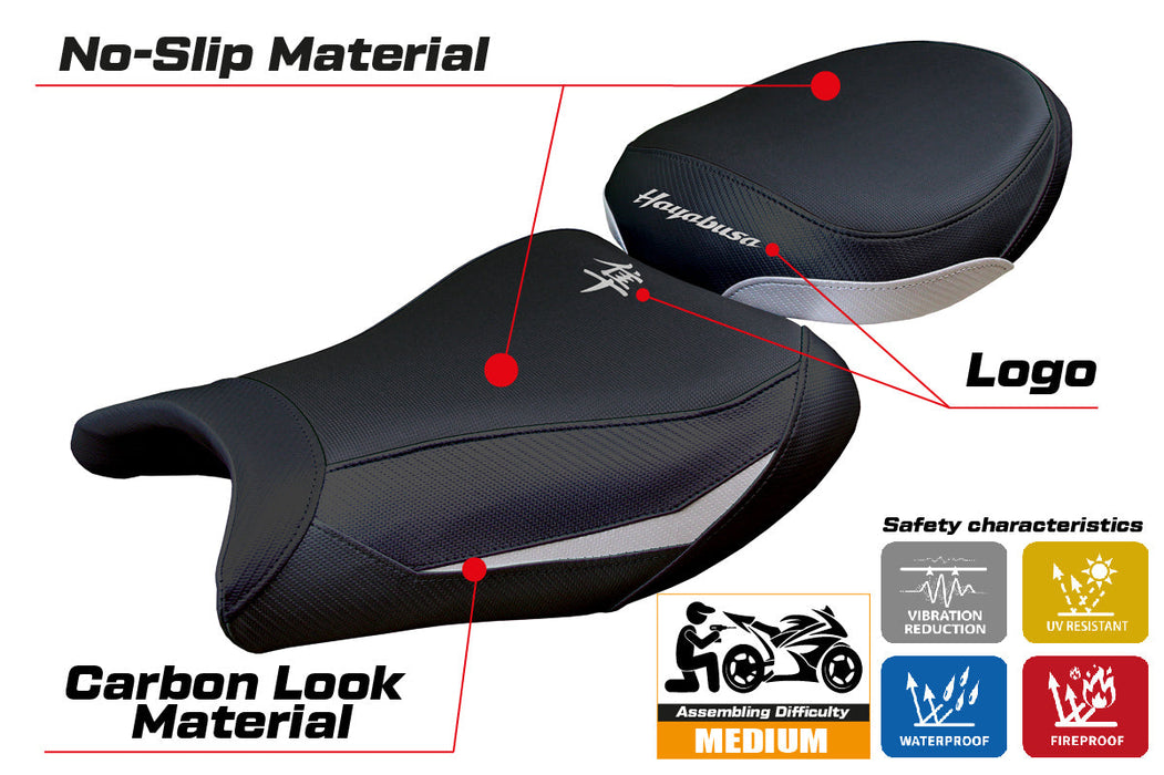 Suzuki Hayabusa 2008-2020 Seat Cover Tappezzeria Italia in Silver