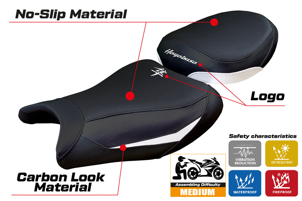 Suzuki Hayabusa 2008-2020 Seat Cover Tappezzeria Italia in White