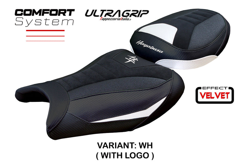 Suzuki Hayabusa 2008-2020 Seat Cover Tappezzeria Italia Comfort Ultragrip in Suede White