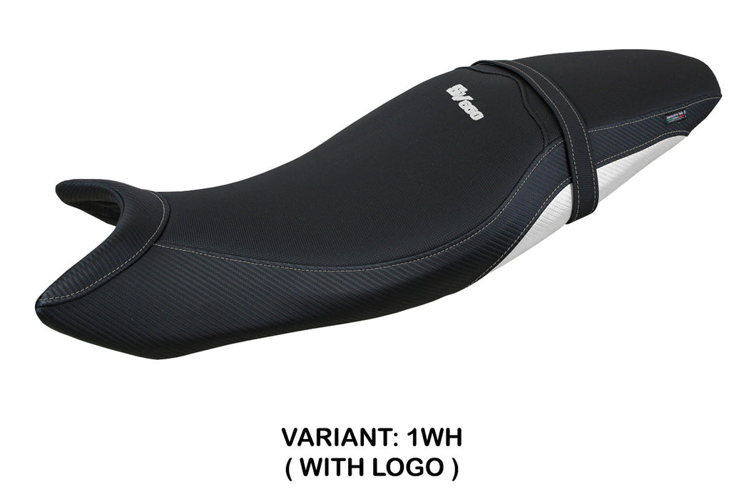 Suzuki SV650 2016-2024 Seat Cover Tappezzeria Italia in White and Black