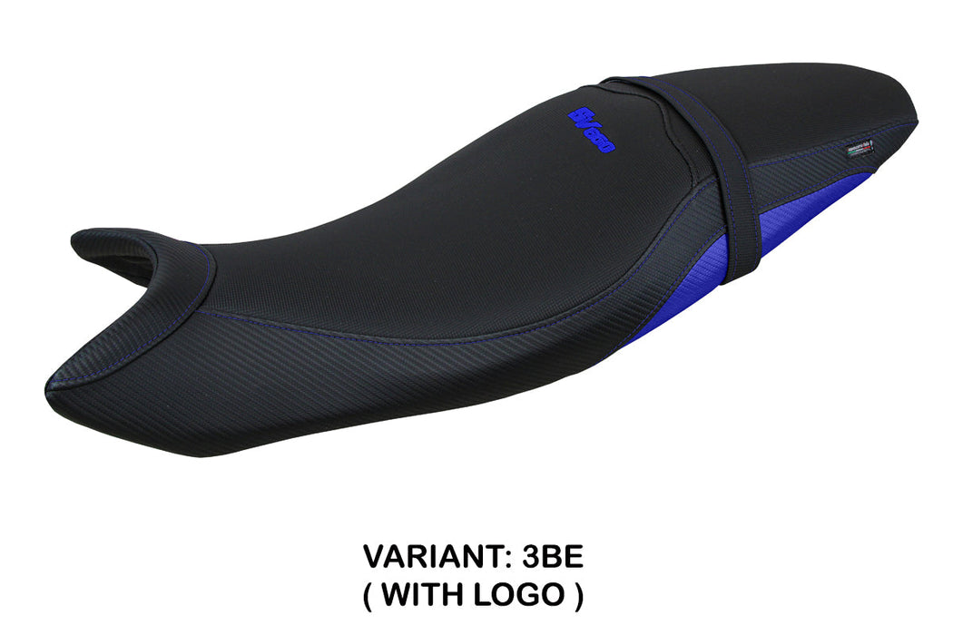 Suzuki SV650 2016-2024 Seat Cover Tappezzeria Italia in Blue and Black
