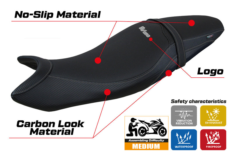 Suzuki SV650 2016-2024 Seat Cover Tappezzeria Italia in Black
