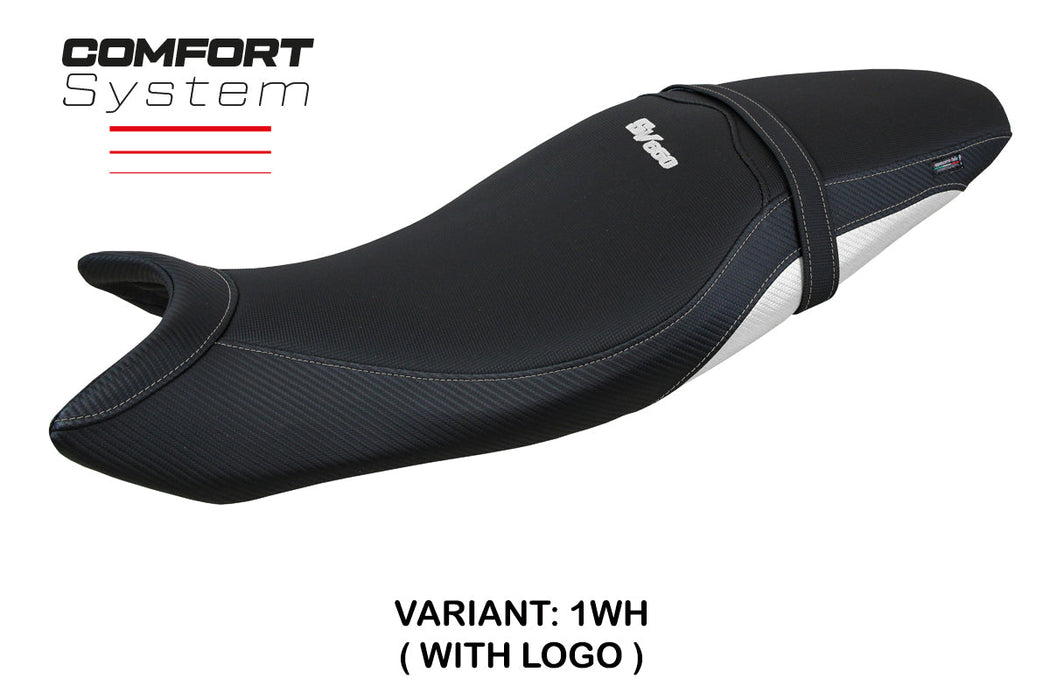 Suzuki SV650 2016-2024 Seat Cover Tappezzeria Italia Comfort in White