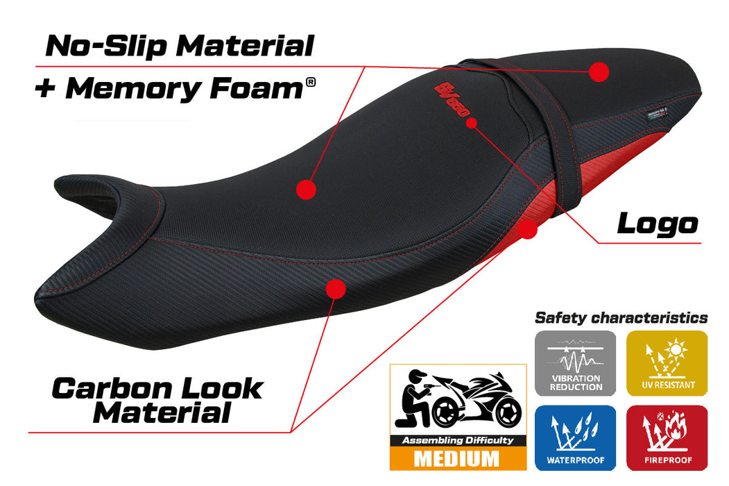 Suzuki SV650 2016-2024 Seat Cover Tappezzeria Italia Comfort in Red