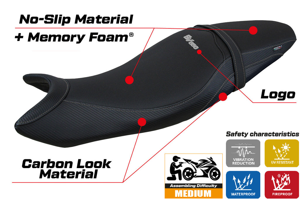 Suzuki SV650 2016-2024 Seat Cover Tappezzeria Italia Comfort in Black