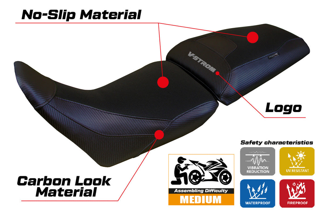 Suzuki V-Strom 1050 2020-2024 Seat Cover Tappezzeria Italia in Black