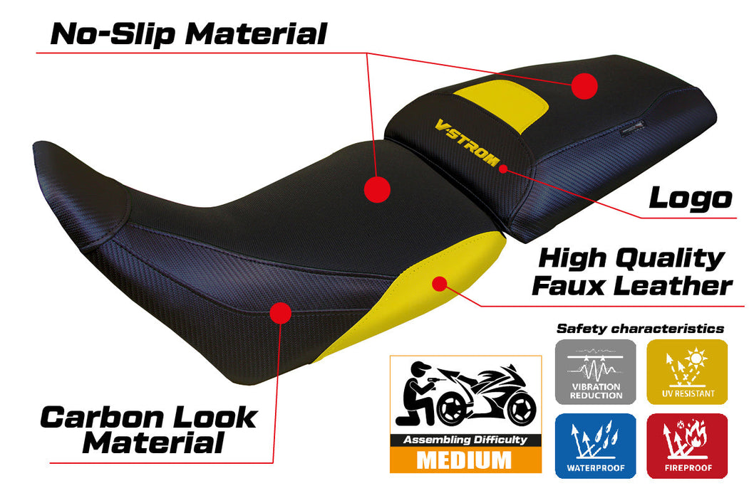 Suzuki V-Strom 1050 2020-2024 Seat Cover Tappezzeria Italia in Yellow