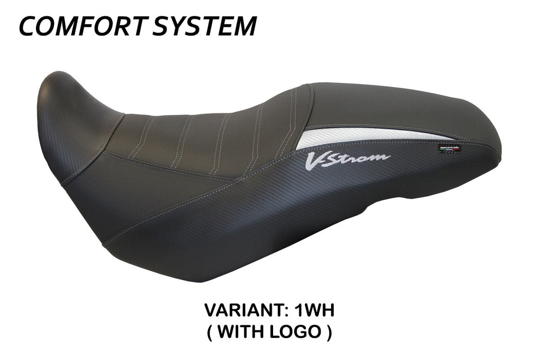 Suzuki VStrom 650 2017-2024 Seat Cover Tappezzeria Italia Comfort in White