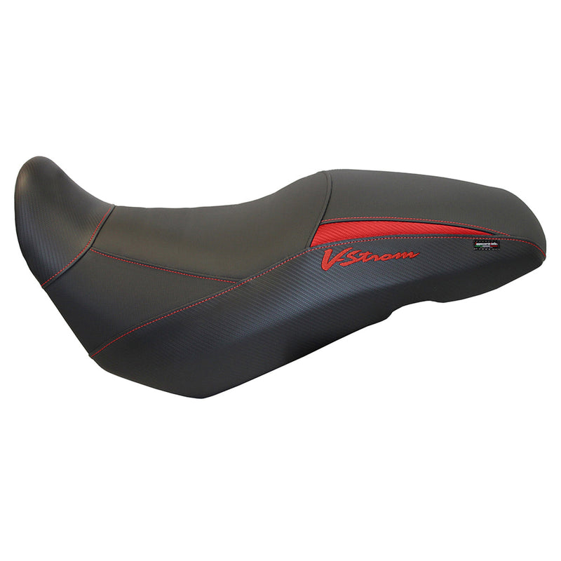 Suzuki VStrom 650 2017-2024 Seat Cover Tappezzeria Italia in Red and Black
