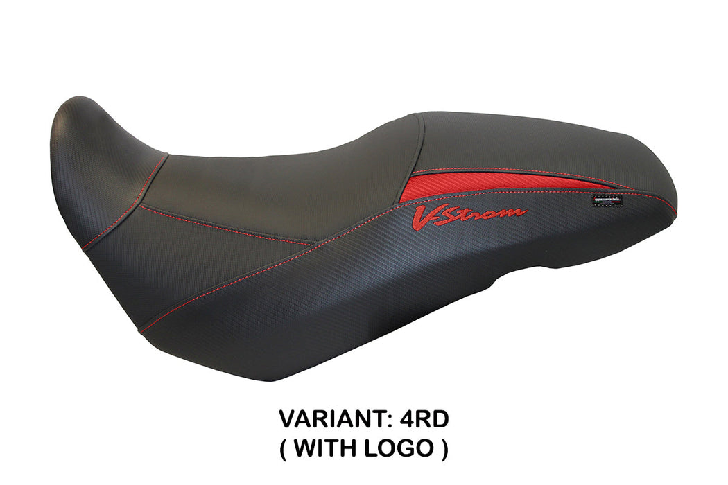 Suzuki VStrom 650 2017-2024 Seat Cover Tappezzeria Italia in Red and Black