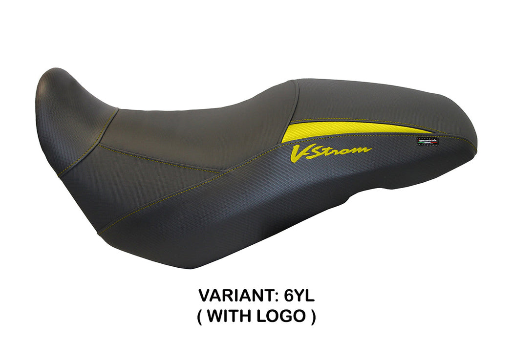 Suzuki VStrom 650 2017-2024 Seat Cover Tappezzeria Italia in Yellow and Black